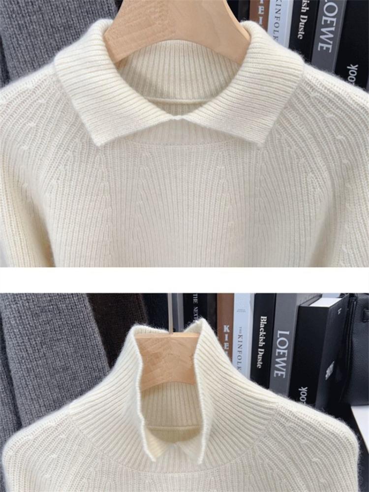 Fashion France Knit Long Sleeve Tops Woman Design Loose Slim Solid Sweater Female Retro Chic Elegant Casual Thicken Warm Clothes New