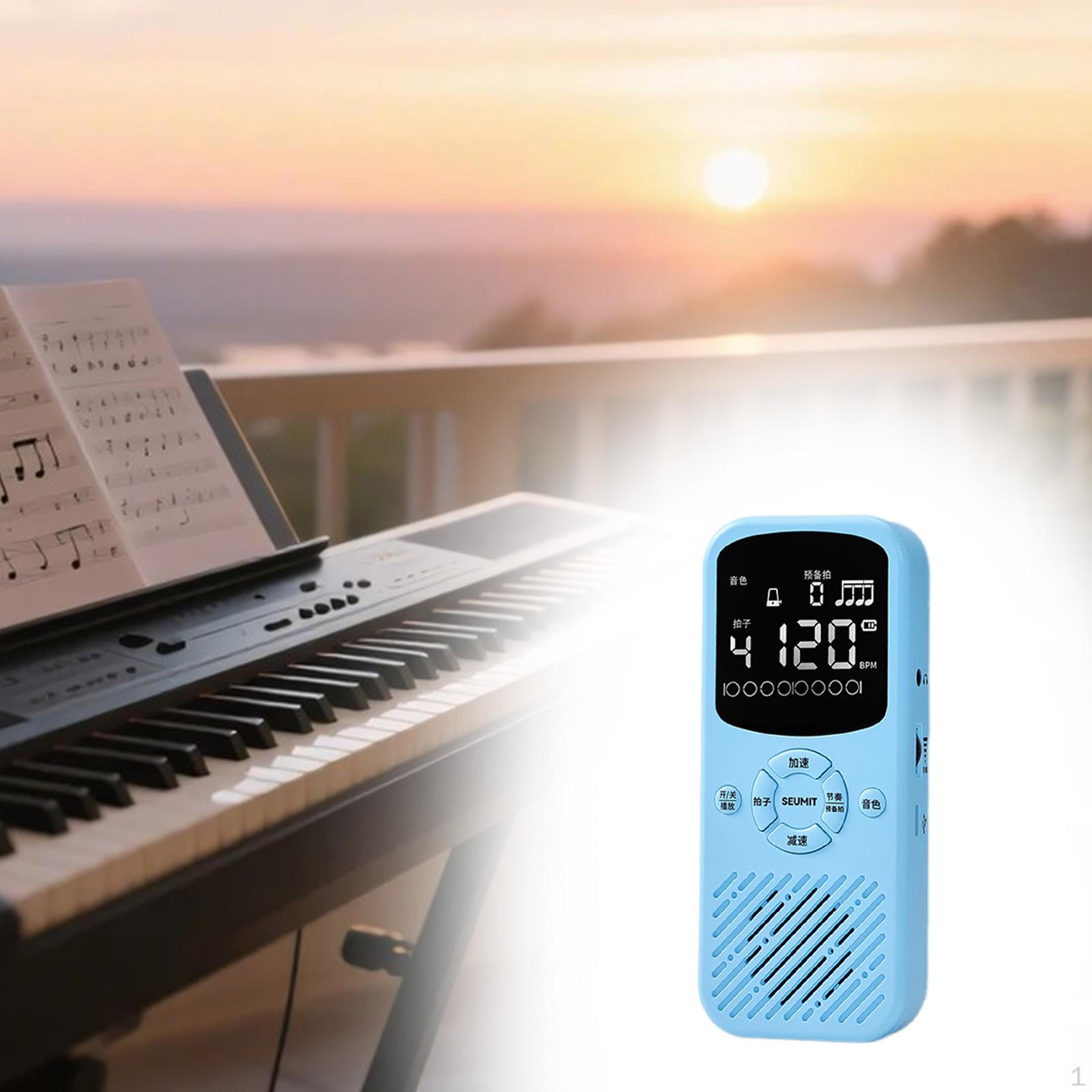 Цифровой метроном Электронный дисплей Легкий Вокальный счет Генератор тона для синий