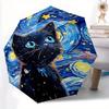 1pc Starry Night Kitten Automatic Opening and Closing Folding - A Good Choice for Gifts, Fashionable and Convenient Fashion Umbrella With Cute Cartoon