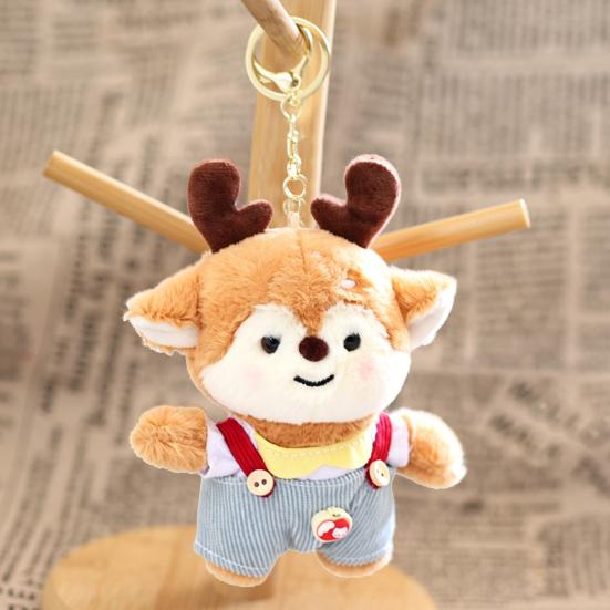 Cute Deer Plush Keychain Soft Stuffed Animal Pendant for Bags & Backpacks Cartoon Bag Key Accessory for Kids Deer Lovers