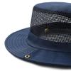 Wide Brim Mesh and Fabric Panama Style Bucket Hat for Outdoor Activities