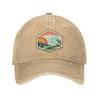 Yellowstone Nationalpark Baseballkappe Used-Denim Wyoming Berglandschaft Vulkan Snapback Kappe Unstrukturierte Kappen