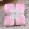 Solid Color Ribbed Flannel Blanket - Coral Fleece Yoga & Air Conditioning Gift