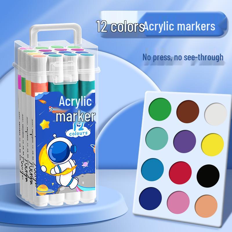 

80-Color Stackable, Waterproof Colored Pencils & Acrylic Markers for Students - Washable, No Bleed.