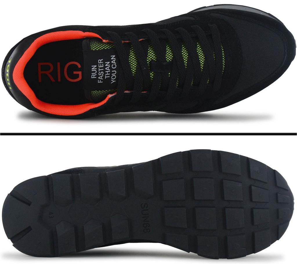 SUN68 Tom Fluo - Herren Sneakers Schuhe Schwarz Z46102-11 ORIGINAL