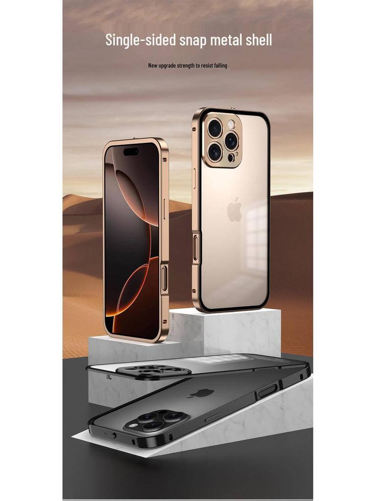 iPhone 16 Pro Max Metallrahmen Hülle mit Linsenschutz