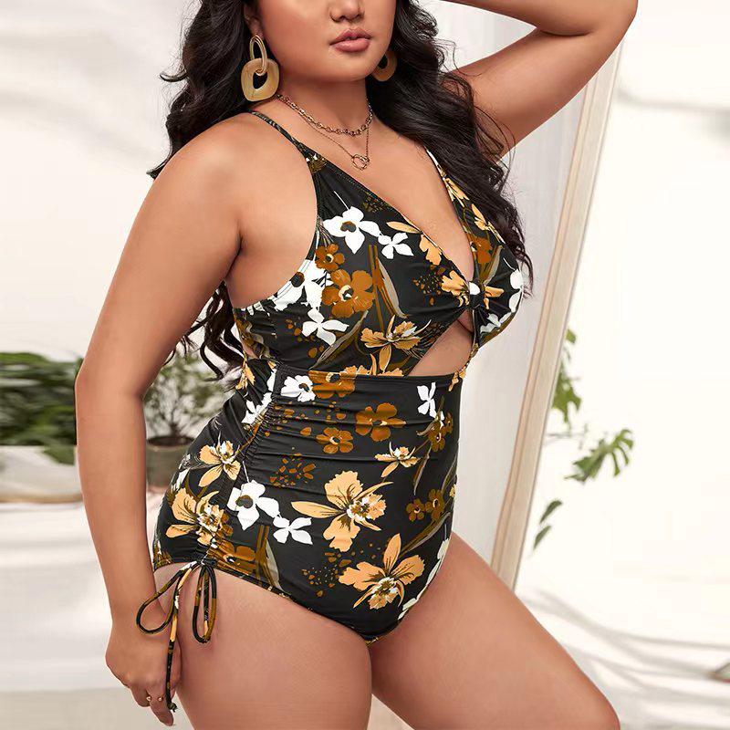 Sporty Floral One-Piece Swimsuit for Women