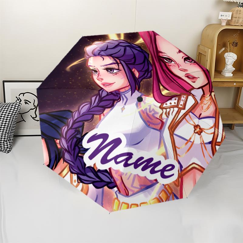 Personalized Name K-KPop Demon Hunters Print Umbrella - Automatic Open/Close, Eight-Rib Durable Frame, Automatic Folding Umbrella