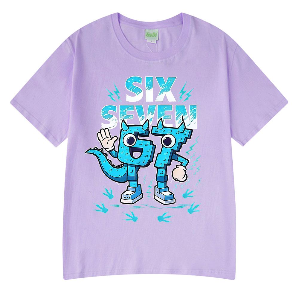 Six Seven 67 Funny Brainrot Meme Cartoon T Shirts Unisex Women Clothing Fashion Tshirt Summer Cotton Casual Short Sleeve Tshirts