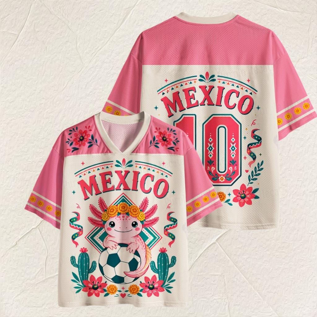 Children and Adults Mexico Vitality 3D Printed Jersey Style Short Sleeved Breathable Fan Match Support Top