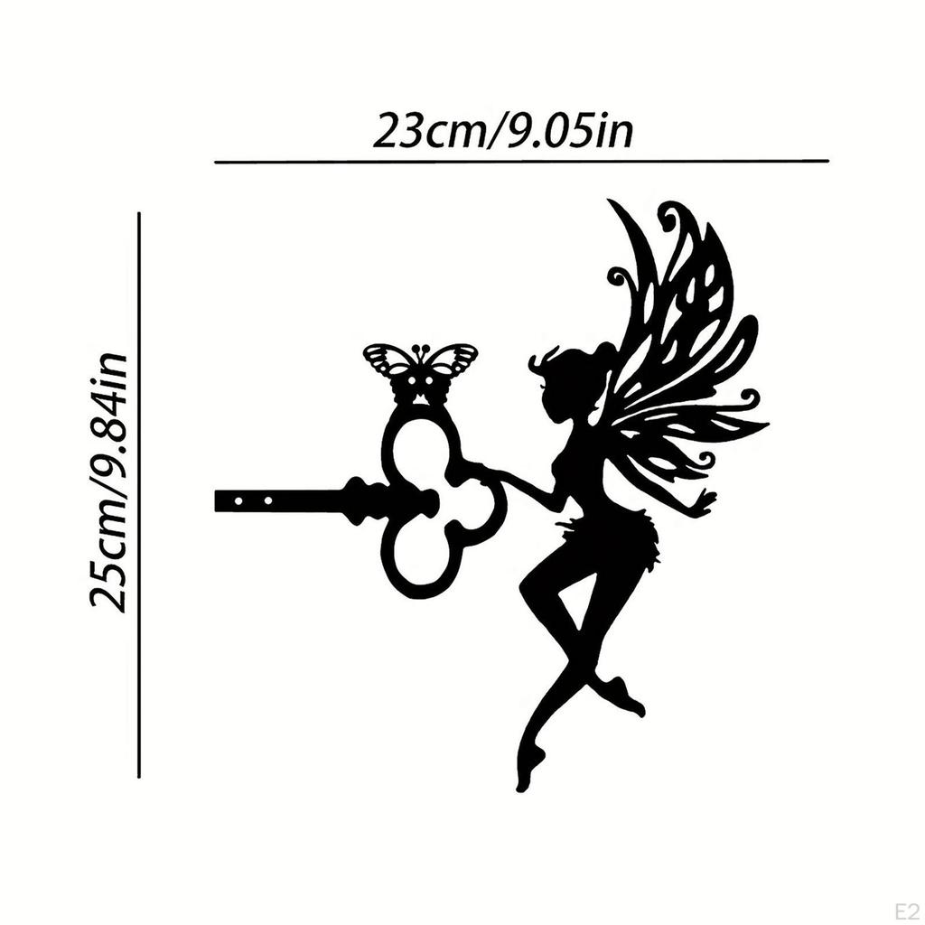 Fairy Silhouette Statue Branch Decoration Steel Hanger,Hanging Wall Sculpture for Garden,Lawn