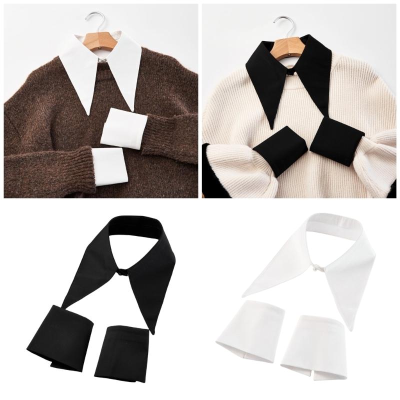 Pointed Wrist Cuffs Insert Collar Blouse Spread Lapel Ancient Art Collar Sweet Shawl Insert Decorative Shawl