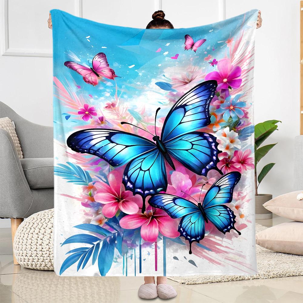 Enchanted Butterfly Garden blanket Suitable for offices, travel, living rooms also a good gift for friends and family Suitable for all seasons.