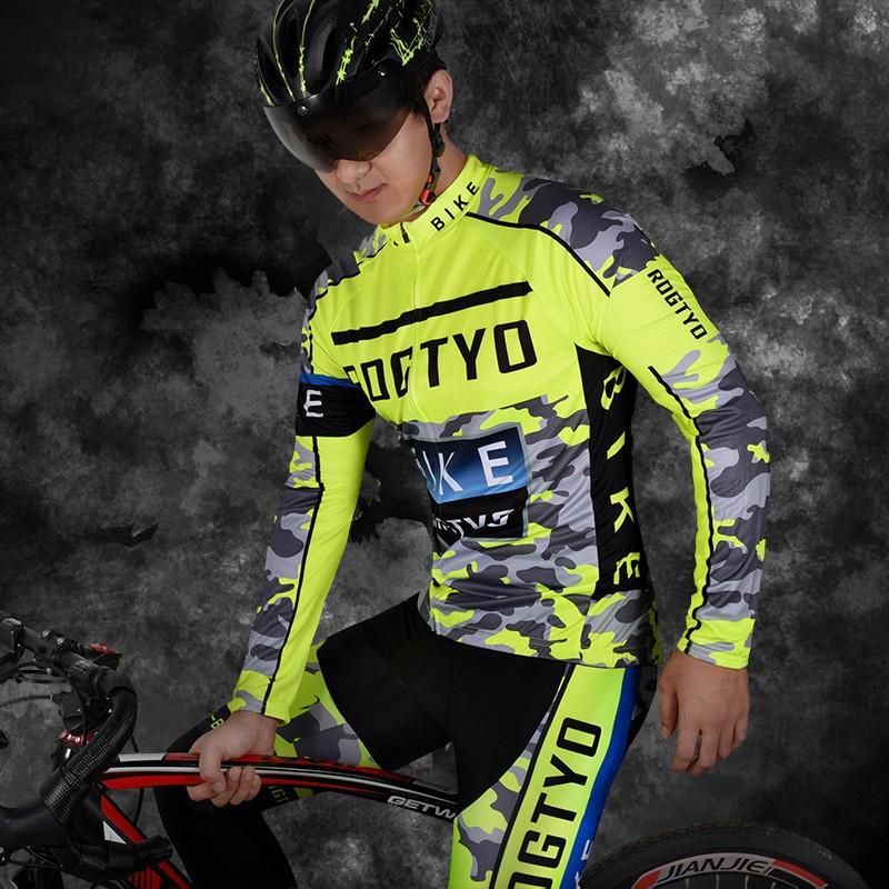 Mens Long Sleeve Cycling Jersey Shorts Set Quick Dry Breathable Mountain Road Bike Apparel Small