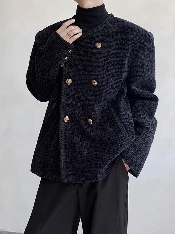 2025 Men s Trendy Loose Short Winter Jacket – Polyester, Non-Iron L