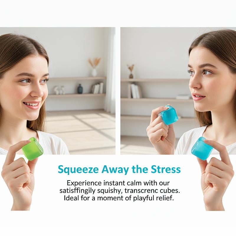 Shapeable Stress Relief Ice Cube Squishy Sensory Toy For Soothing Play