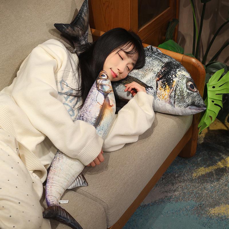 8 Styles Simulation Fish Pillow Plush Toy Soft Stuffed Comfortable Cushion Giant Lifelike Fish for Kids Adults Home Decor Gift