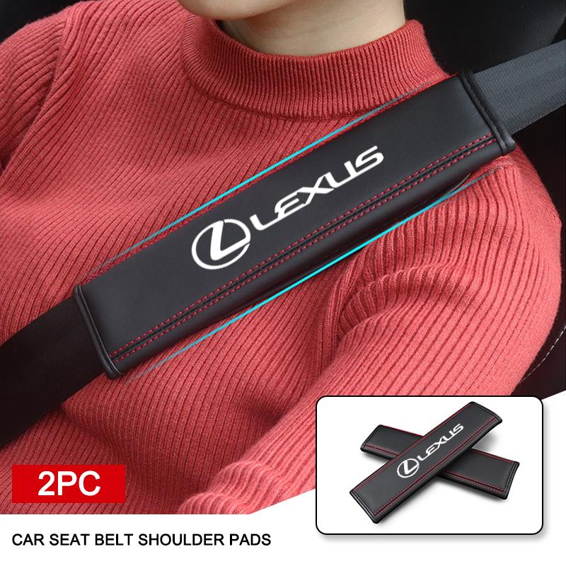 2PCS Car Safety Seat Belt Shoulder Cover Protection Pads For Lexus IS250 Ct200h LS430 LX570 NX300h IS300h RX330 ES300h UX250h