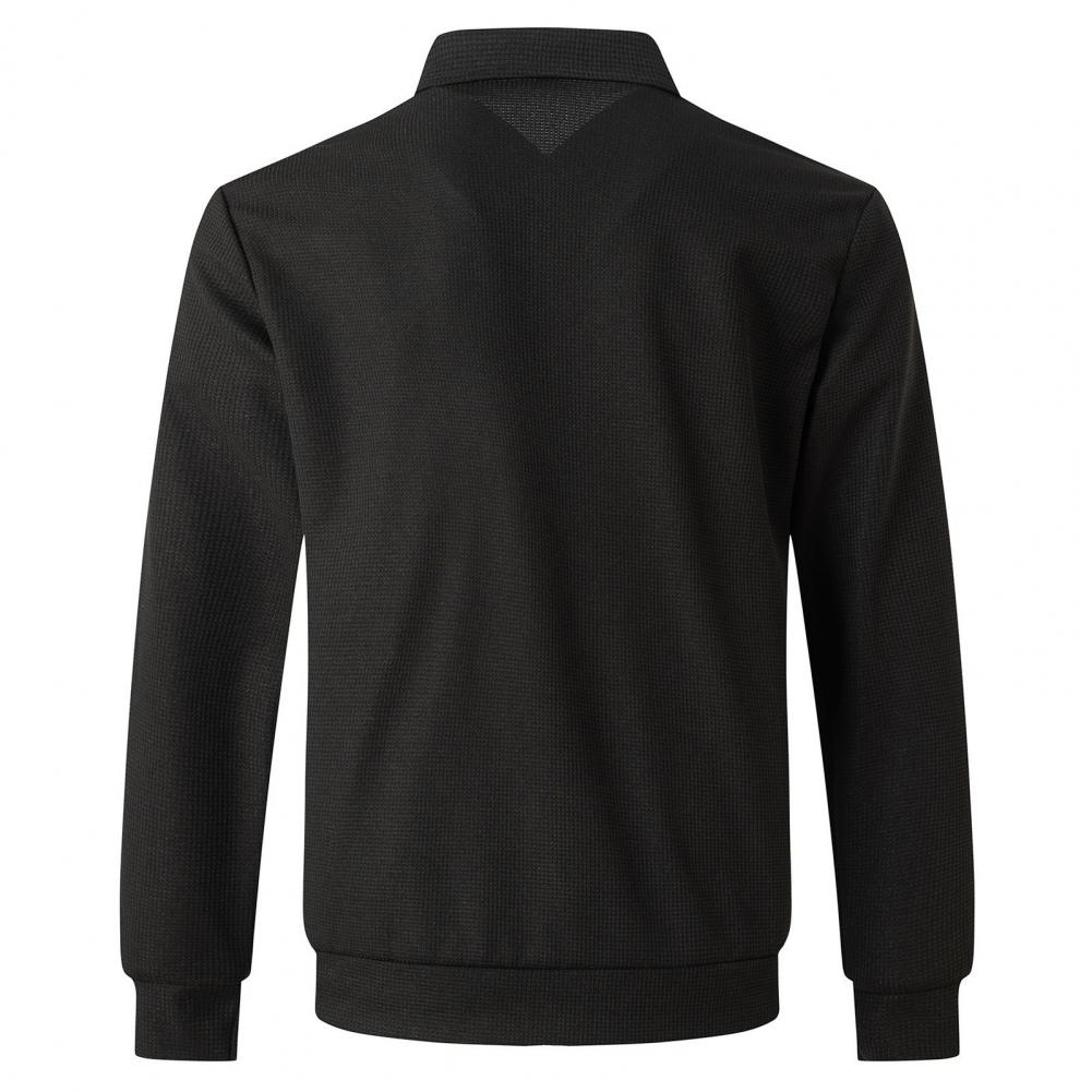 Stylová pánská bunda s límečkem a zapínáním na zip, vaflový vzor, s kapsami na zip, na jaro, podzim, zimu pro muže