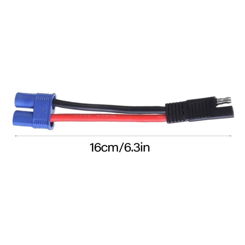 1 Set EC8 to SAE Adapter Cable 10AWG Silicone Wire Line For Car ESC Motor Emergency Start Solar Panel 16cm Long
