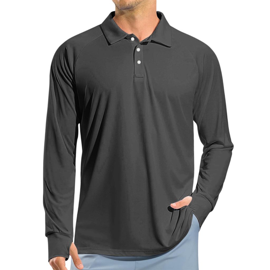 Men's Raglan Long Sleeve Golf Shirt UPF 50+ Lightweight Shirt