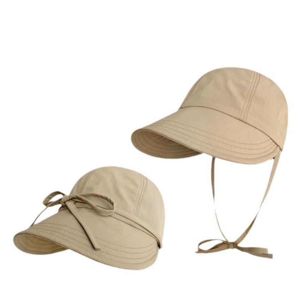 Wide Brim Bucket Hat Lace-up Fisherman Cap Casual Duck Tongue Cap  Women Girls Wear