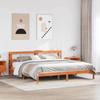 VidaXL Bed Frames and Headboard Wax Brown 200x200 Cm Pine Wood, Bed, Solid Wood Bed Frame, Bedroom Furniture To 3305744