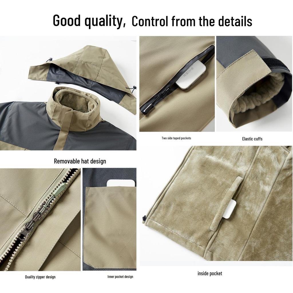 Men's & Women's Fleece-Lined 3-in-1 Windproof Waterproof Climbing Ski Suit