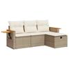 VidaXL Garden Lounge Set with Cushions 4 Pcs Beige Braided Resin 3325950