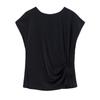 Summer Chiffon Short Sleeved Top Women's Trendy Short Sleeved Shirt Waist Cinching Stomach Covering Top Trendy Fashionable Shirts