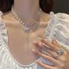 Imitation Pearl Tassel Flat Snake Bone Necklace For Women Fashionable Personalized Daily Accessory Party Jewelry Birthday Gifts