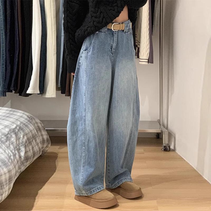 Women s Plus Size High Waist Wide Leg Jeans - Retro Curved Blade, Slimming Fit, Spring Collection Small