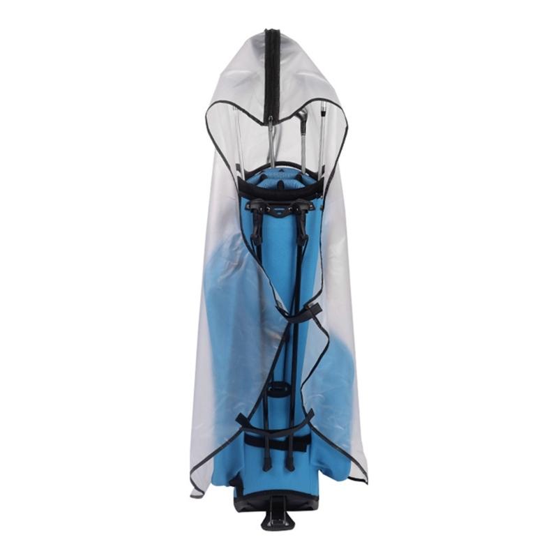 Foldable Golf Club Bag Cover for Rainy Play, Transparent PVC Golf Bag Protector Guard with Lower Fastener Point for Easy Carry and Storage