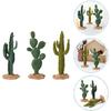 Luxshiny 3pcs Green Simulated Cactus Artificial Sand Decor Faux Succulent Decor Fake Cacti Plants Figurine Table Ornament Centerpieces for Home