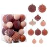 35pcs/set Velvet Christmas Ball Ornament Flocked Hanging Xmas Tree Ball Velvet Pendant Ball For Home Christmas Party Decoration