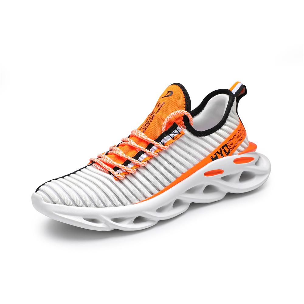 

Кроссовки мужские сетчатые трикотажные дышащие нескользящие сверхлегкие разноцветные кроссовки мужские для бега на открытом воздухе размер 39-48 US 6.5(EUR 39) белый