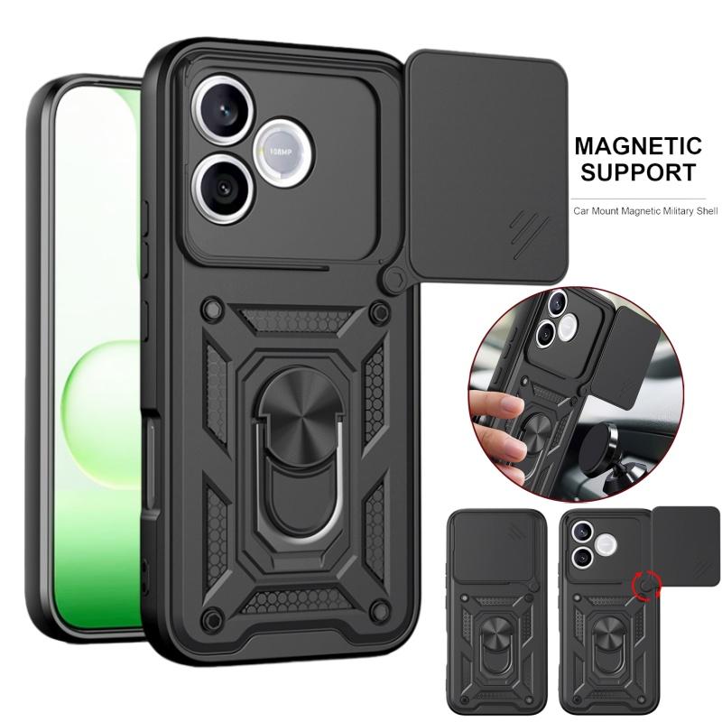 Funda For Honor 600 Lite Honor600 Pro 5G Armor Car Magnetic Ring Bracket Case For Honor 600 Pro Coque Slide Lens Protector Cover