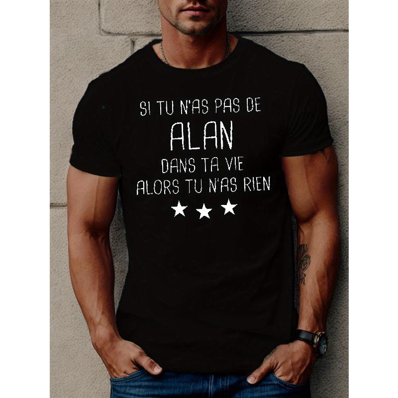 

Европейский размер Алан Подарок Юмор Мужская Летняя Футболка с Коротким Рукавом S чёрный