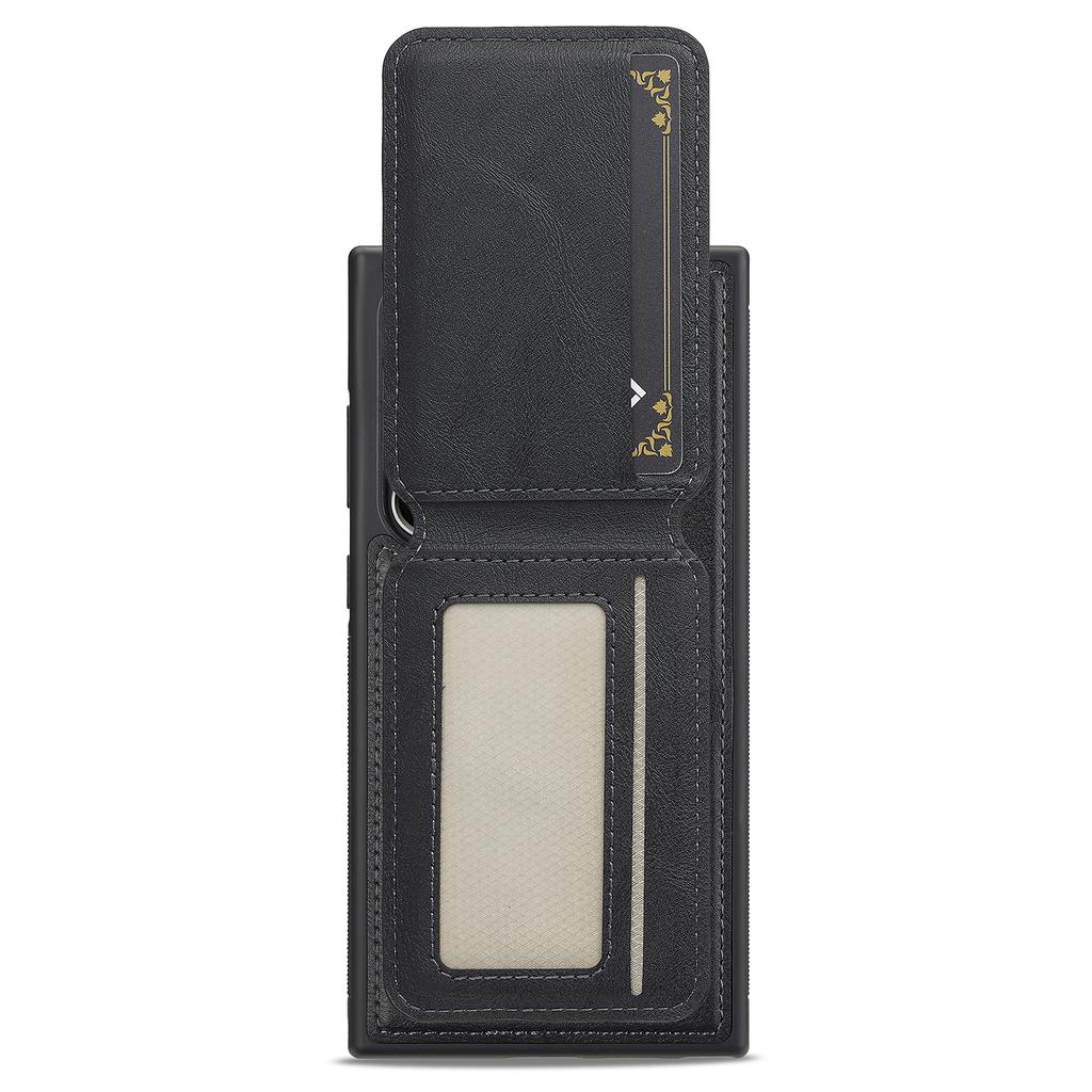 For Samsung Galaxy S23 Ultra Magnetic Case Detachable Card Holder Leather+TPU Mobile Cover