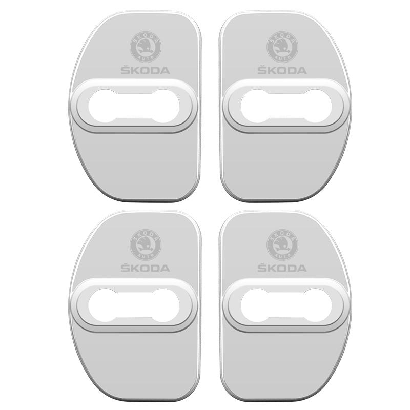 Ksbha9 Car Accessories Auto Door Lock Covers Case For Skoda Octavia KAMIQ KODIAQ SUPERB RAPID KAROQ FABIA YETI Auto Decorate Stickers