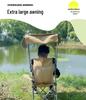 Portable Folding Beach Chair with Sunshade Canopy - Ideal for Camping, Fishing, and Picnics, Carbon Steel Frame, Compact Stool Design