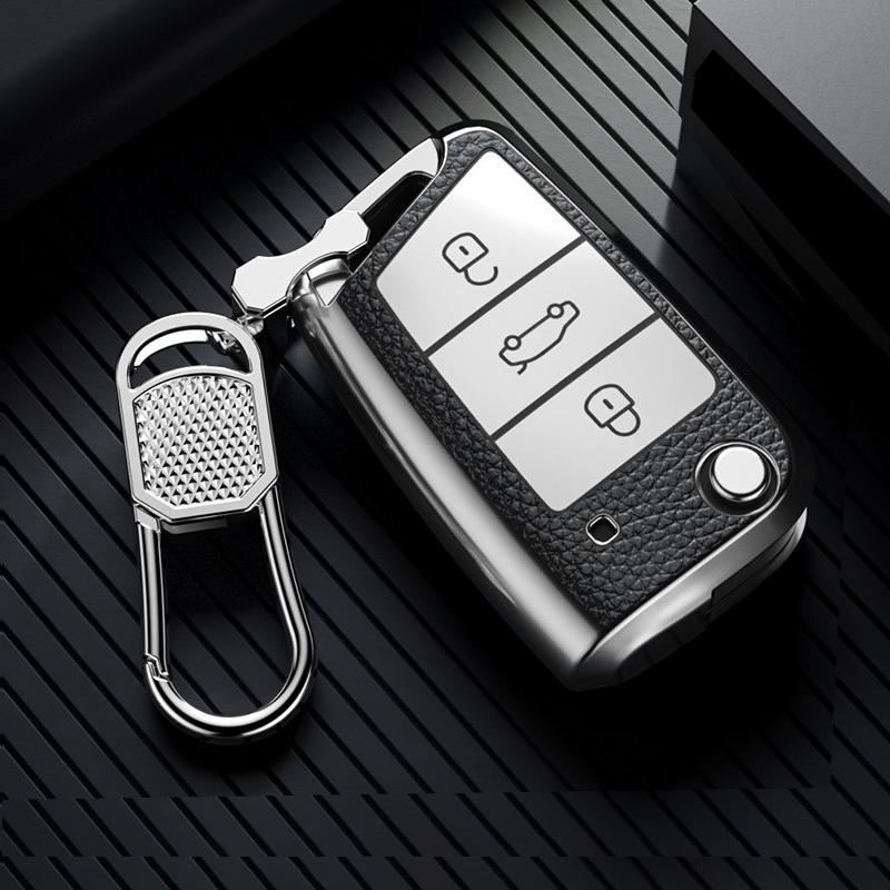 Car Key Cover For Vw Golf 7 Gti Polo T-Cross T-Roc Touran Tiguan Skoda Octavia Rapid Kodiaq Fabia Seat Ibiza Leon Ateca Arona