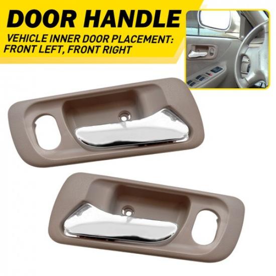 Front Ide Door Handle For Honda 1998-2002 Accord Beige Chrome Bezel Lever 2X