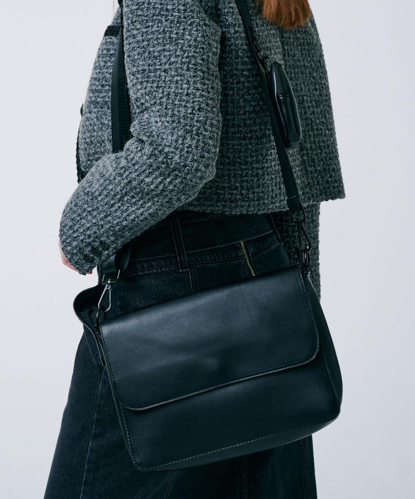 Bymoss Keyring Leather Mini Crossbody Bag 2 - Black