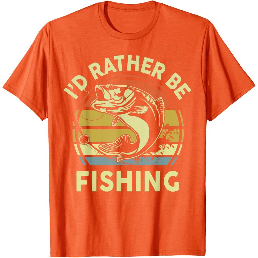 Fischen Unisexs Ich Würde Lieber Angeln Barsch Fisch Papa Witze Lustiges T-Shirt