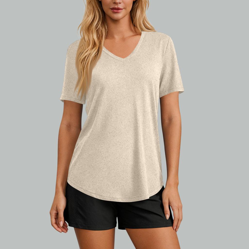 Women's Casual V-neck Short Sleeved -shirt Fashion Top