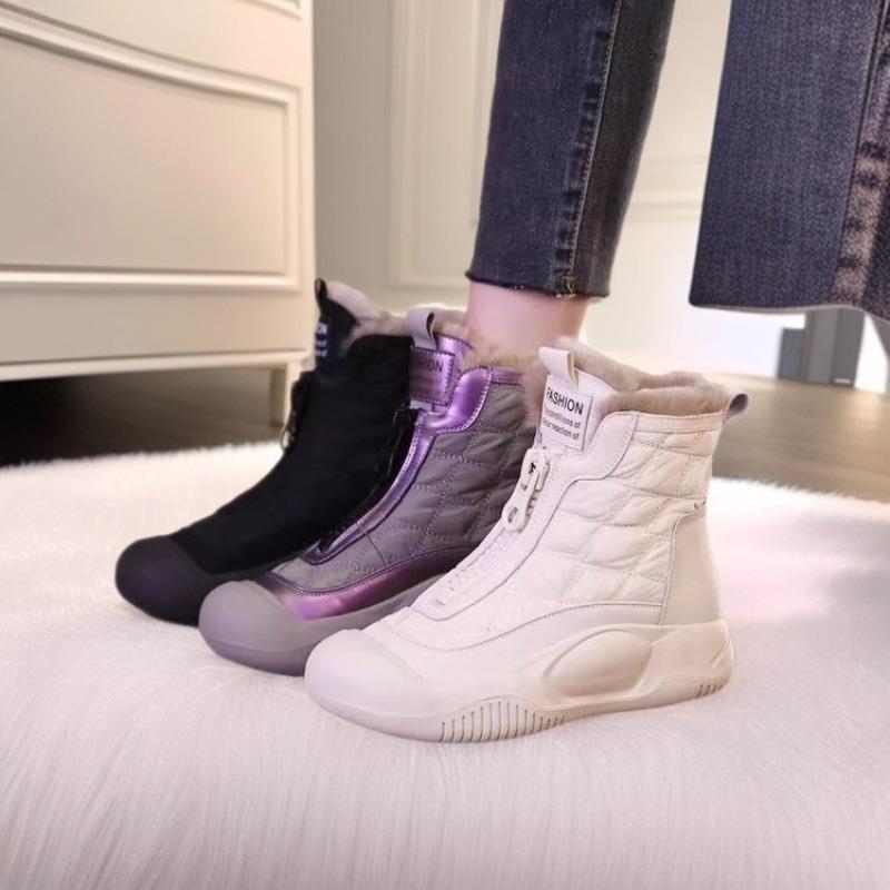 Fleece high-top casual shoes autumn and winter new heightening snow boots retro warm thick-soled boots