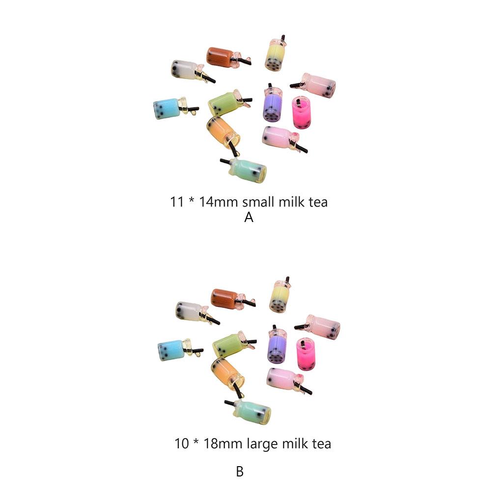 Milk Tea Bag Decoration Resin Drinks Pendants Hand-made Party Jewelry Accessories Necklace Chain Mobile Material