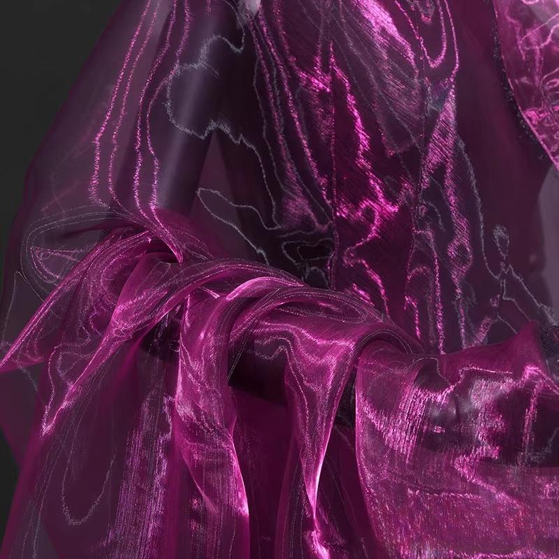 100x150cm Gradient Flashing Colorful Organza Tull Fabric for Designer Styling Shiny Dress Clothes Accessories Stage Decor