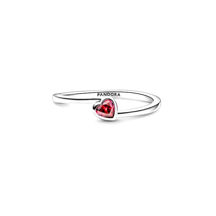 Pandora Tilted Heart Solitaire Ring Women rings Silver 199267C01 52